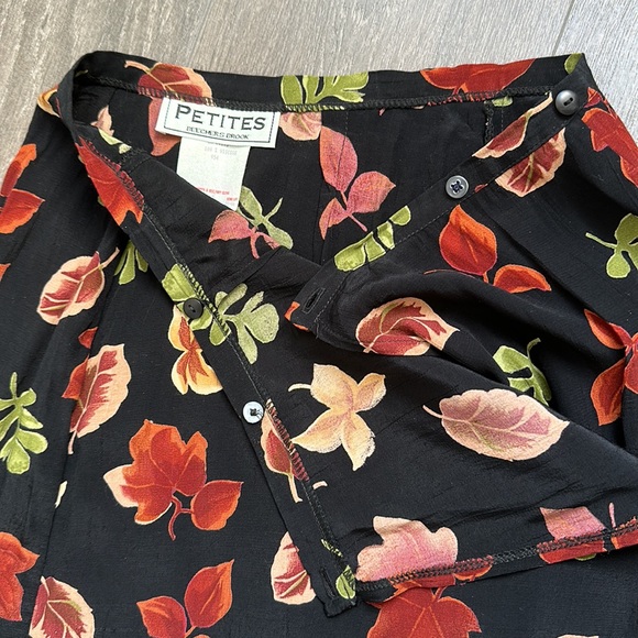 Vintage Beechers Brook Petites skirt printed autumn fall leaves 🍃 🍁 S/M - Picture 3 of 9